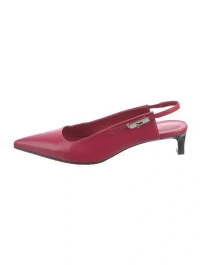 Pre-owned Hermes 2025 Lover 40 Slingback Pumps In Burgundy