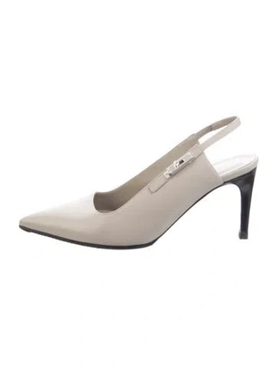 Pre-owned Hermes 2025 Lover 60 Slingback Pumps In Neutral