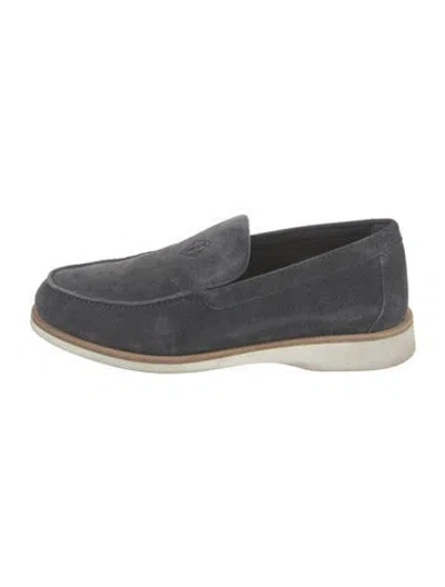 Pre-owned Hermes 2025 Low Boat Shoes In Gray