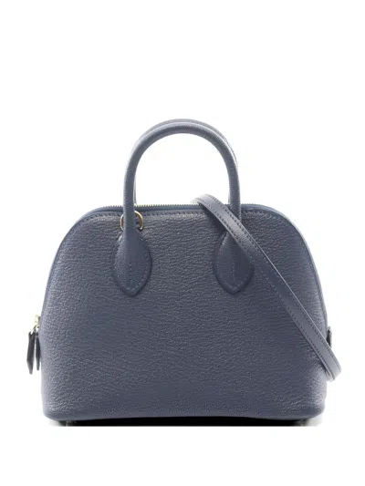 Pre-owned Hermes 2025 Mini Bolide 1923 Tote Bag In Blue