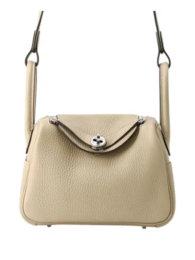 Pre-owned Hermes 2025 Mini Clemence Lindy 20 Satchel In Brown