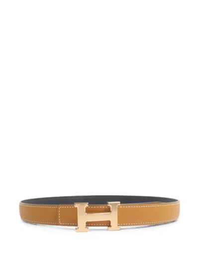 Pre-owned Hermes 2025 Mini Constance Leather Belt In Neutral