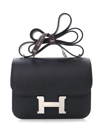 Pre-owned Hermes 2025 Mini Epsom Constance Iii 18 Crossbody Bag In Black