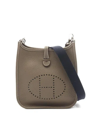 Pre-owned Hermes 2025 Mini Evelyn Shoulder Bag In Neutral