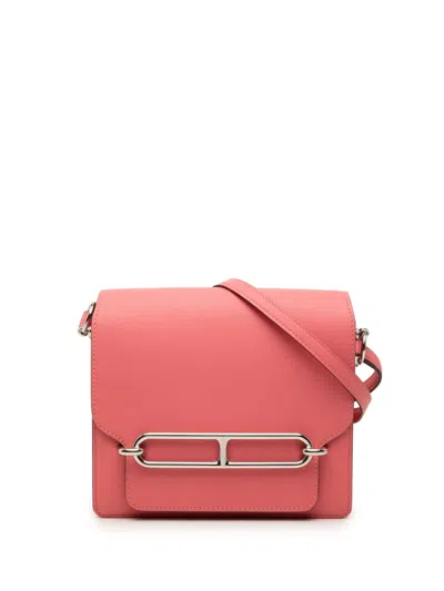 Pre-owned Hermes 2025 Mini Evercolor Sac Roulis 18 Crossbody Bag In Pink