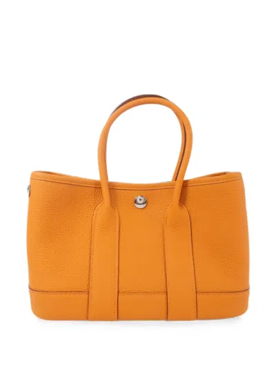 Pre-owned Hermes 2025 Mini Garden Party Tote Bag In Orange