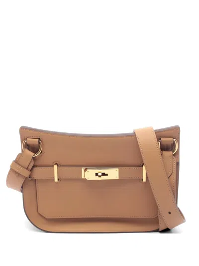 Pre-owned Hermes 2025 Mini Gypsiel Leather Shoulder Bag In Brown