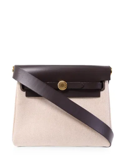 Pre-owned Hermes 2025 Mini Herbag Crossbody Bag In Neutral