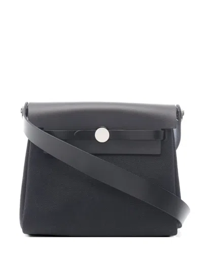 Pre-owned Hermes 2025 Mini Herbag Zip Shoulder Bag In Black