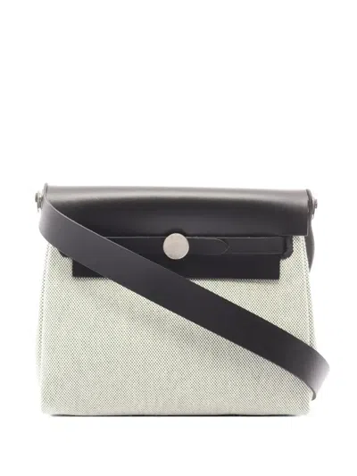 Pre-owned Hermes 2025 Mini Herbag Zip Shoulder Bag In Green
