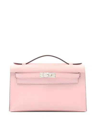 Pre-owned Hermes 2025 Mini Kelly Leather Tote Bag In Pink