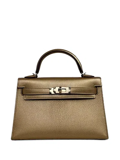 Hermes 2025 Mini Kelly Sellier 20 Handbag In Gold