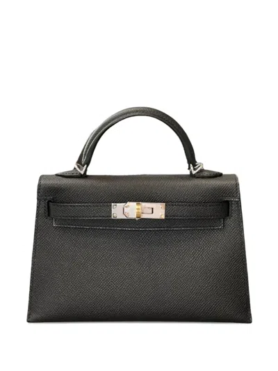 Pre-owned Hermes 2025 Mini Kelly Sellier 20 Tote Bag In Black