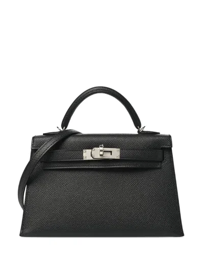 Pre-owned Hermes 2025 Mini Kelly Sellier 20 Tote Bag In Black