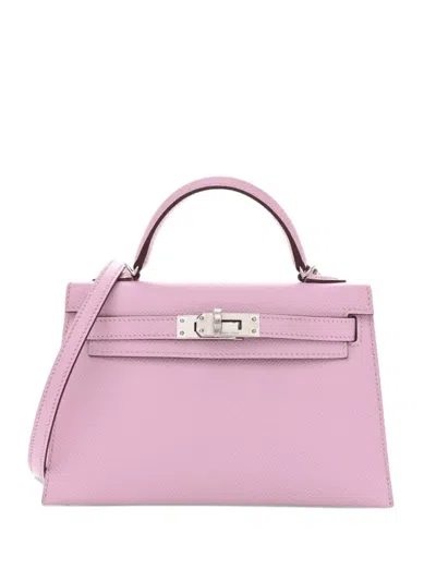 Pre-owned Hermes 2025 Mini Kelly Sellier 20 Tote Bag In Pink