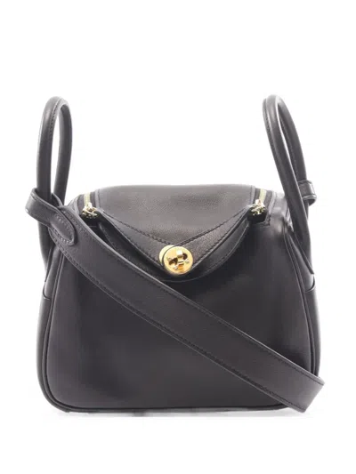 Pre-owned Hermes 2025 Mini Lindy Shoulder Bag In Black