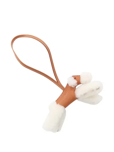 Pre-owned Hermes 2025 Paddy Bag Charm In White