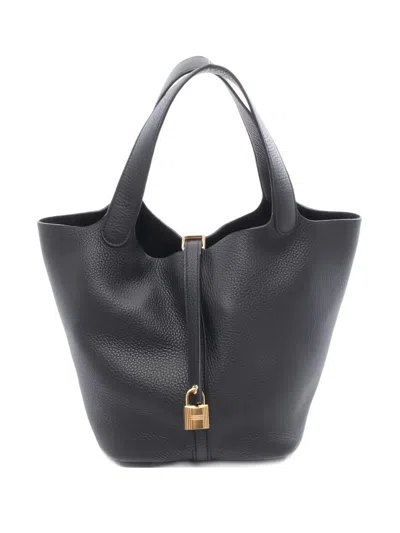 Pre-owned Hermes 2025 Picotane Lock Mm Tote Bag In Black