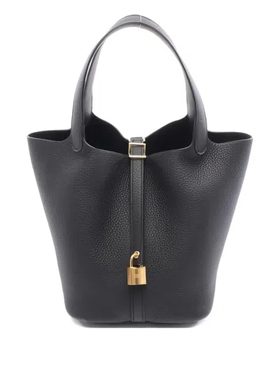 Pre-owned Hermes 2025 Picotin Lock Mm Handbag In Black