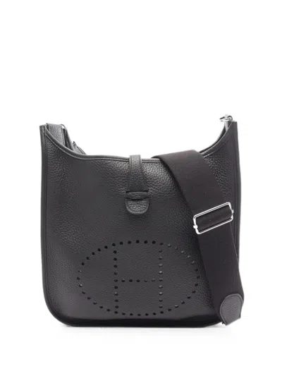Pre-owned Hermes 2025 Pm Evelyn Iii Shoulder Bag In Black
