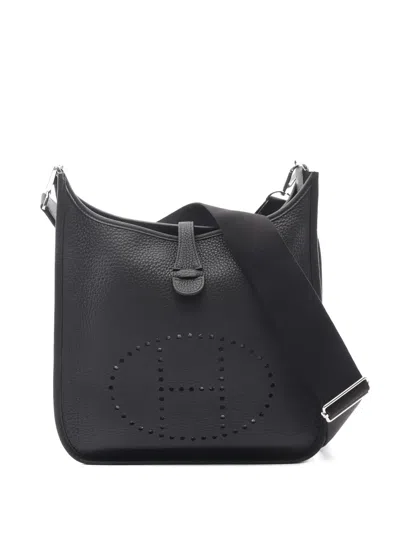Pre-owned Hermes 2025 Pm Evelyn Lll Shoulder Bag In Black