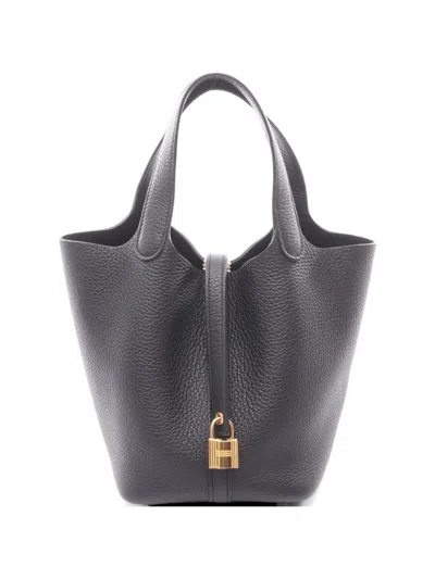 Pre-owned Hermes 2025 Pm Picotin Lock Clemence-leather Tote Bag