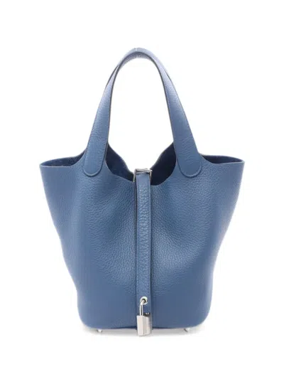 Pre-owned Hermes 2025 Pm Picotin Lock Handbag In Blue