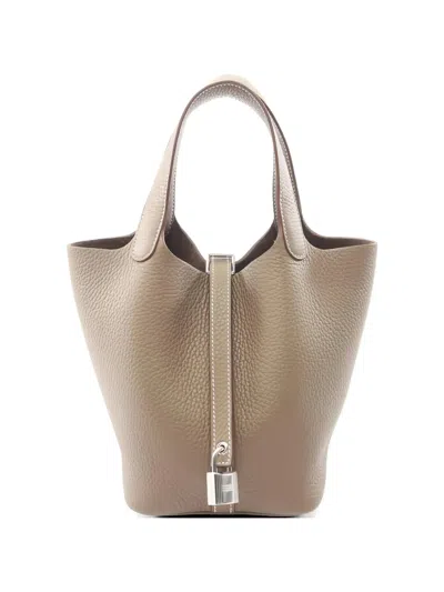 Pre-owned Hermes 2025 Pm Picotin Lock Handbag In Brown