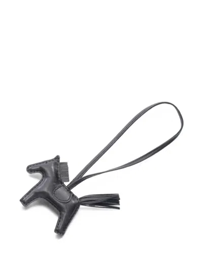 Pre-owned Hermes 2025 Pm Rodeo Bag Charm In Black