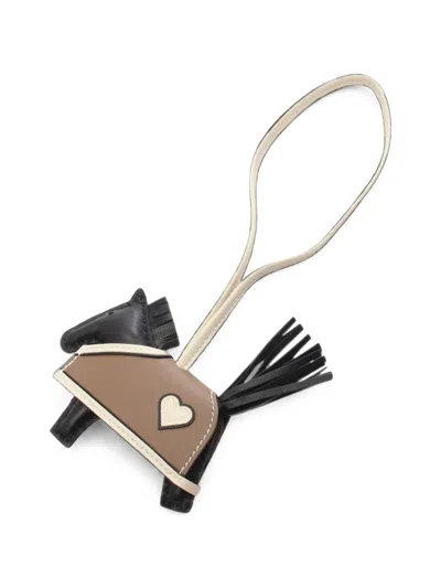 Pre-owned Hermes 2025 Pm Rodeo Cœur Bag Charm In Black