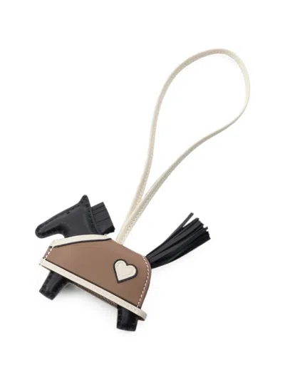 Pre-owned Hermes 2025 Pm Rodeo Cœur Bag Charm In Neutral