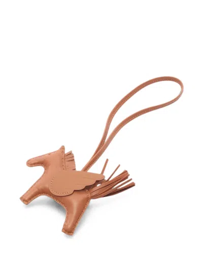 Pre-owned Hermes 2025 Pm Rodeo Pegasus Bag Charm In Brown