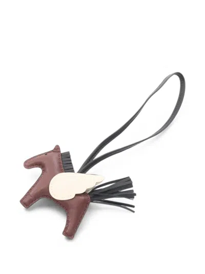 Pre-owned Hermes 2025 Pm Rodeo Pegasus Bag Charm In Brown