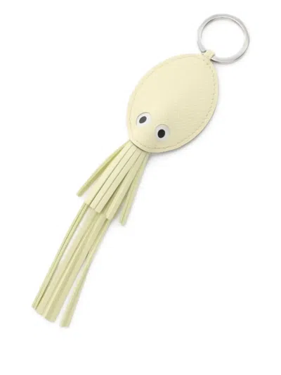 Pre-owned Hermes 2025 Poulpe Keyring In Yellow