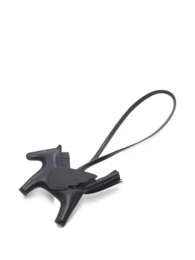 Pre-owned Hermes 2025 Rodeo Pegasus Pm Bag Charm In Black