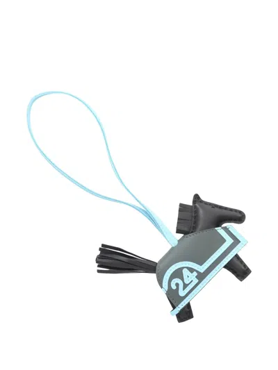 Pre-owned Hermes 2025 Rodeo Pm Robeo 24 Bag Charm In Gray