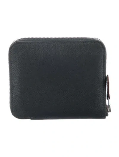 Pre-owned Hermes 2025 Silk'in Compact Wallet In Blue