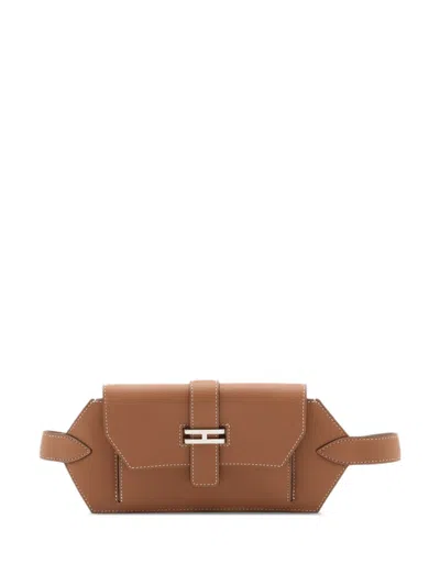 Pre-owned Hermes 2025 Swift Elan Pocket 24 Belt Bag In Brown