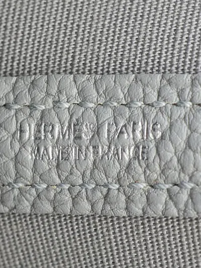 Pre-owned Hermes 2025 Toile And Negonda Garden Party 36 Tote Bag In Grey