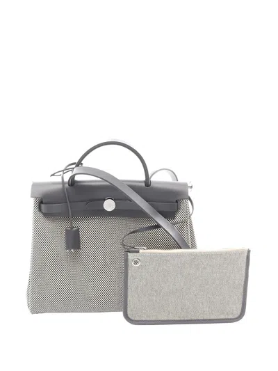 Pre-owned Hermes 2025 Toile Herbag Zip 31 Satchel In Brown