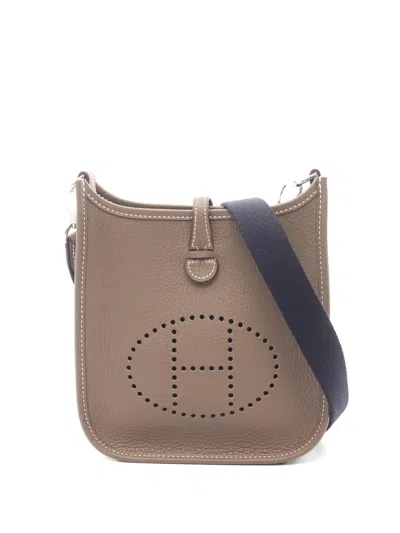 Pre-owned Hermes 2025 Tpm Evelyn Amazon Perforated Leather Shoulder Bag In Brown