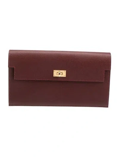 Pre-owned Hermes 2025 Wallet In Burgundy