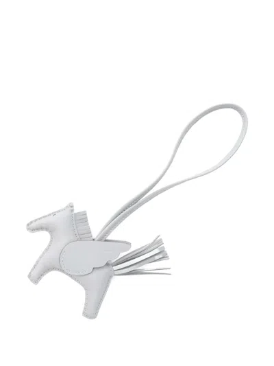 Pre-owned Hermes 2025rodeo Pegasus Pm Tassel Bag Charm In Gray