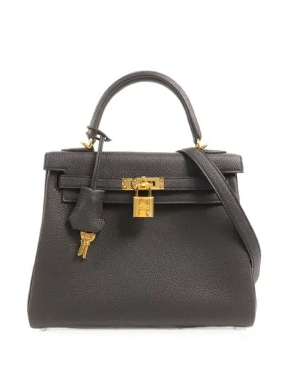 Pre-owned Hermes 2026 25 Kelly Tote Bag In Black