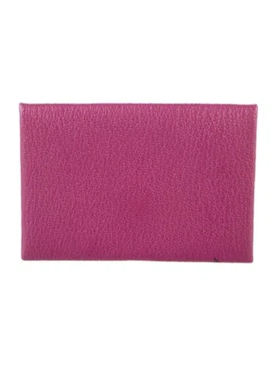 Pre-owned Hermes 2026 Calvi Cardholder In Purple
