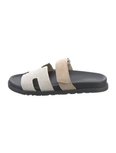 Pre-owned Hermes 2026 Chypre Sandals W/ Tags In Neutrals