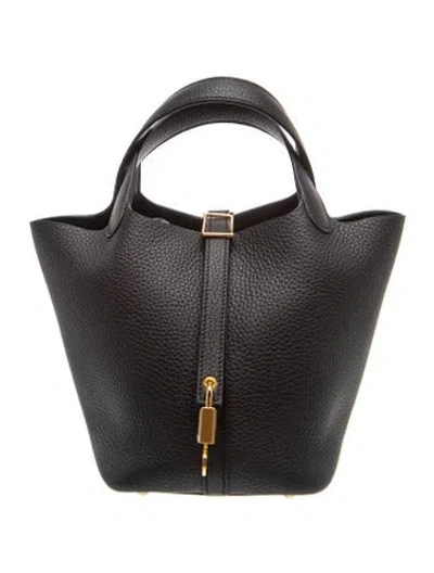 Pre-owned Hermes 2026 Clemence Picotin Lock 18 In Black