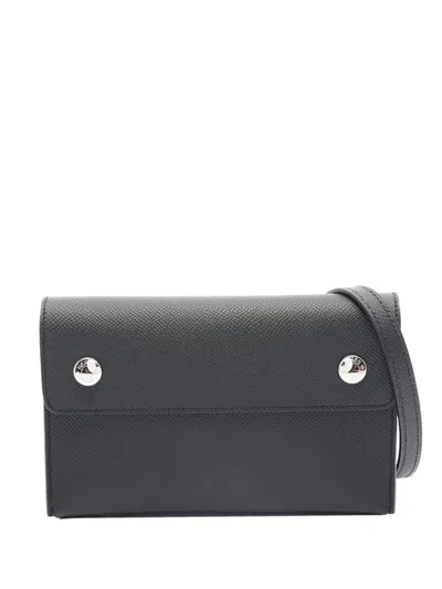 Pre-owned Hermes 2026 Epsom Nap Wallet On Strap Crossbody Bag In Black