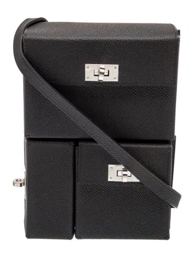 Pre-owned Hermes 2026 Epsom Kelly Multipocket To Go Pouch In Black