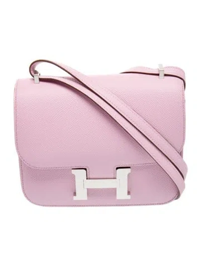 Pre-owned Hermes 2026 Epsom Mini Constance 18 In Pink